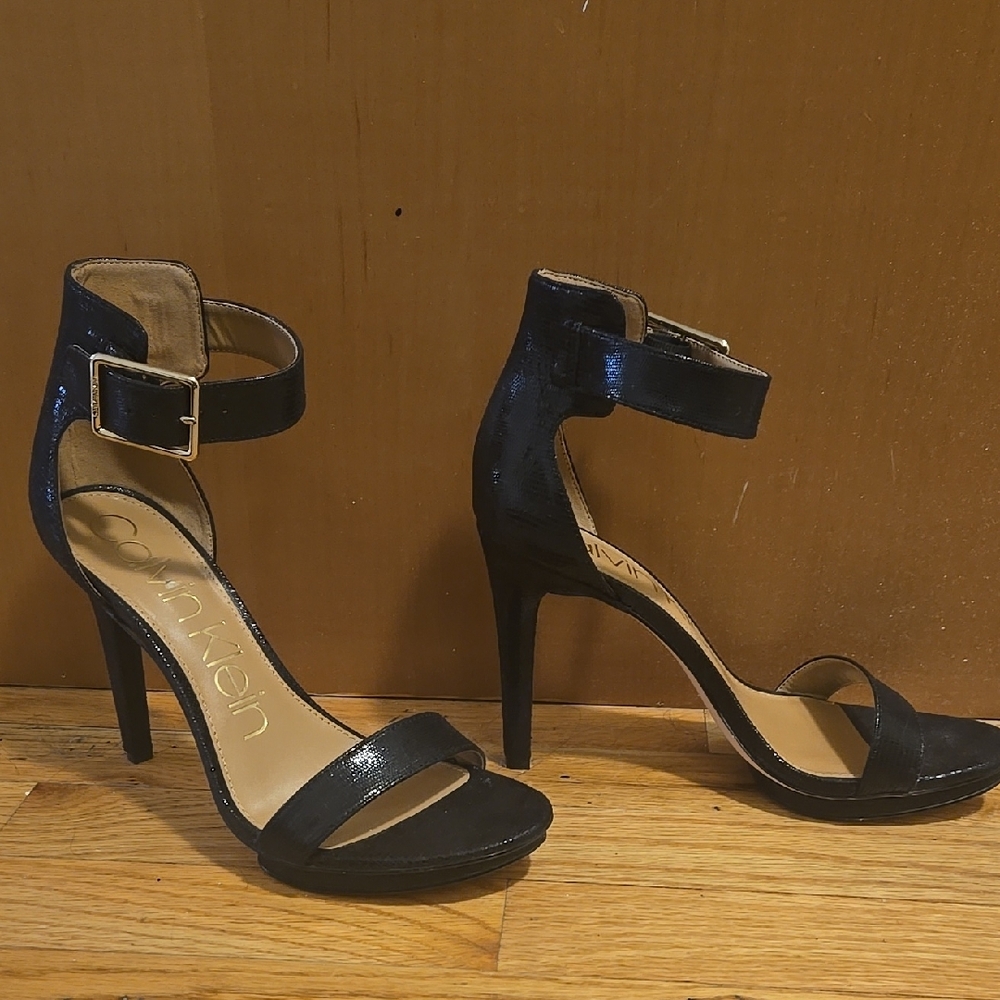 Calvin Klein Black Stiletto Heels with Minimalist Design
